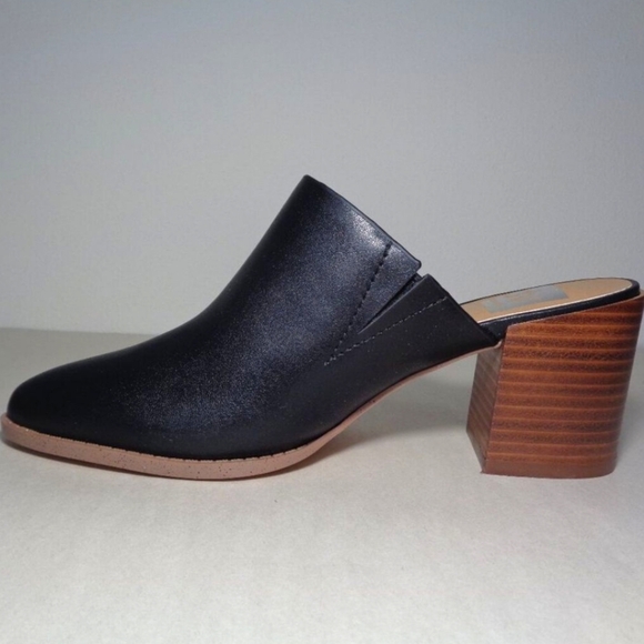 DOLCE VITA Women's New In Box Nero Black & Brown Leather Heel Mules Size 8.5 - Picture 3 of 15